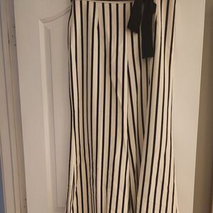 Pinstripe wide leg pants